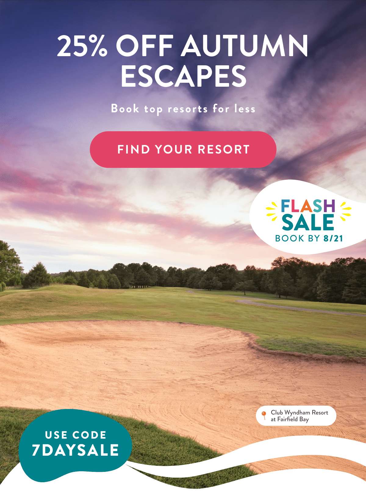 25% OFF AUTUMN ESCAPES | Book top resorts for less | FIND YOUR RESORT